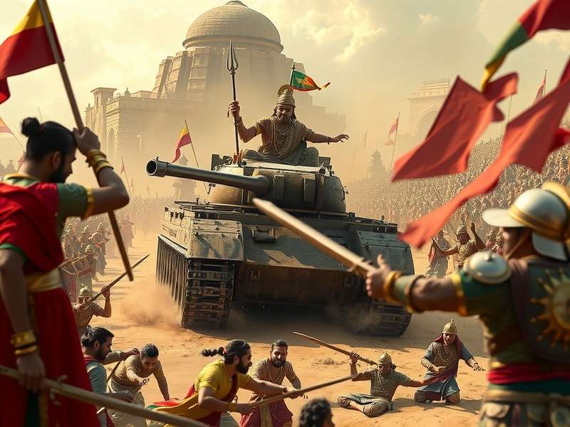 Chandragupta Tank King Battle Scene
